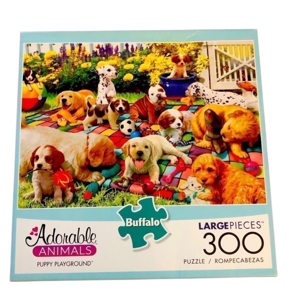 BUFFALO 300 piece PUPPY PLAYGROUND‎ puzzle in complete Excellent condition